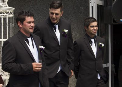 Pencarrow Lodge wedding groom & groomsmen waiting for bride to arrive