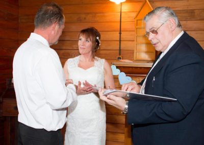 bride & groom exchanging rings Wallaceville Church