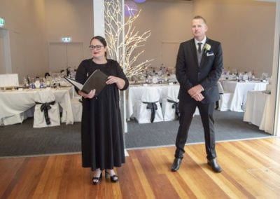 groom & celebrant waiting for bride