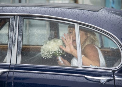 Bride arriving in Daimler