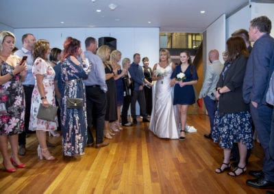 Dowse Art Gallery bridesmaid & bride arriving