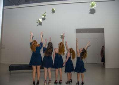 Dowse Art Gallery bridesmaids bouquet toss