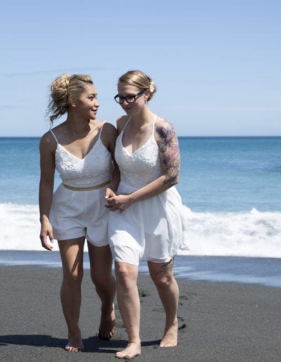 Lesbian beach wedding Wainuiomata